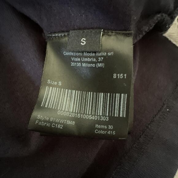 Calvin Klein Shirt Mens Small Navy Blue 205W39NYC Made in Italy Embroidered Crew - Picture 7 of 11